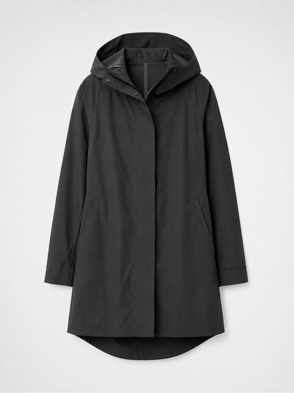 Lululemon Rain Rebel Jacket Black Waterproof Hooded Raincoat Size 12
